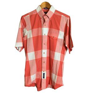 Vintage Mens Gant Foxhunt Plaid Shirt Short Sleeve Size M